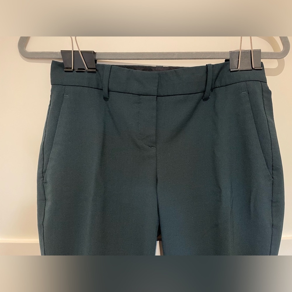 Theory Testra 2B Women’s Green/Forest Green Pants size 0 - Picture 2 of 14